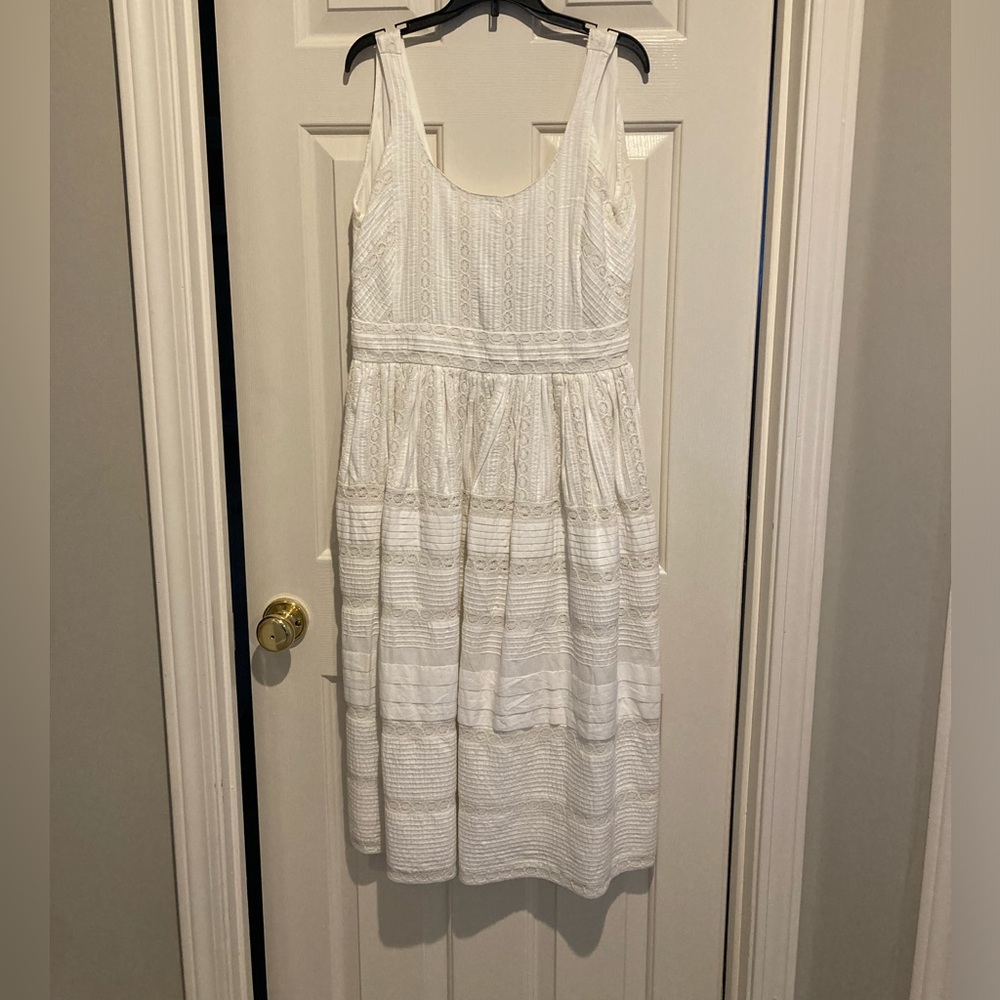 Alice + Olivia White Cotton Dress size 6